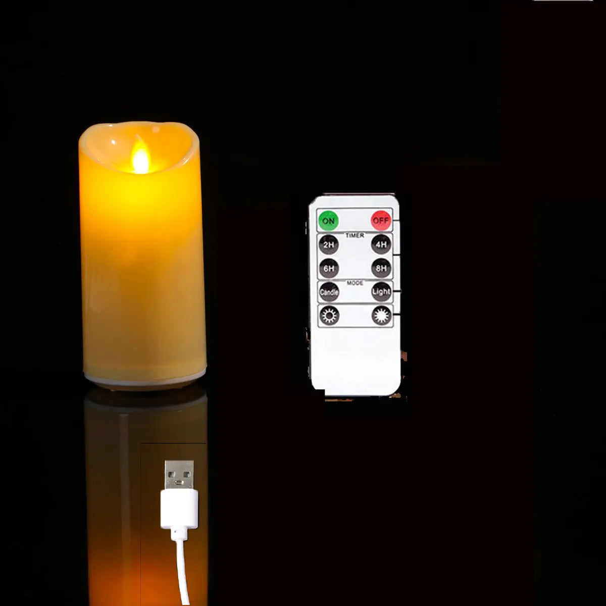 Bougies LED à Flamme Dansante — mèche mobile, rechargeables USB