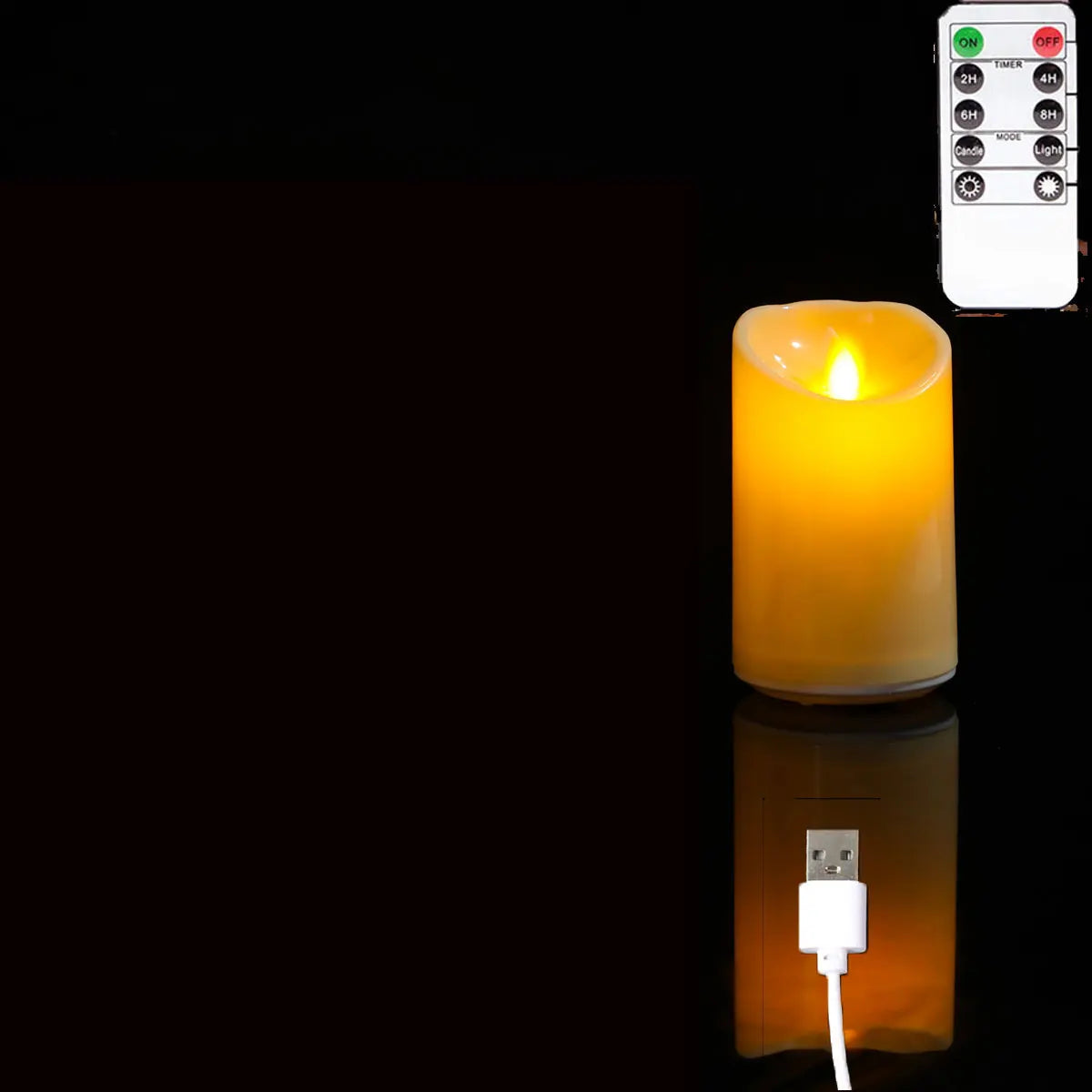 Bougies LED à Flamme Dansante — mèche mobile, rechargeables USB