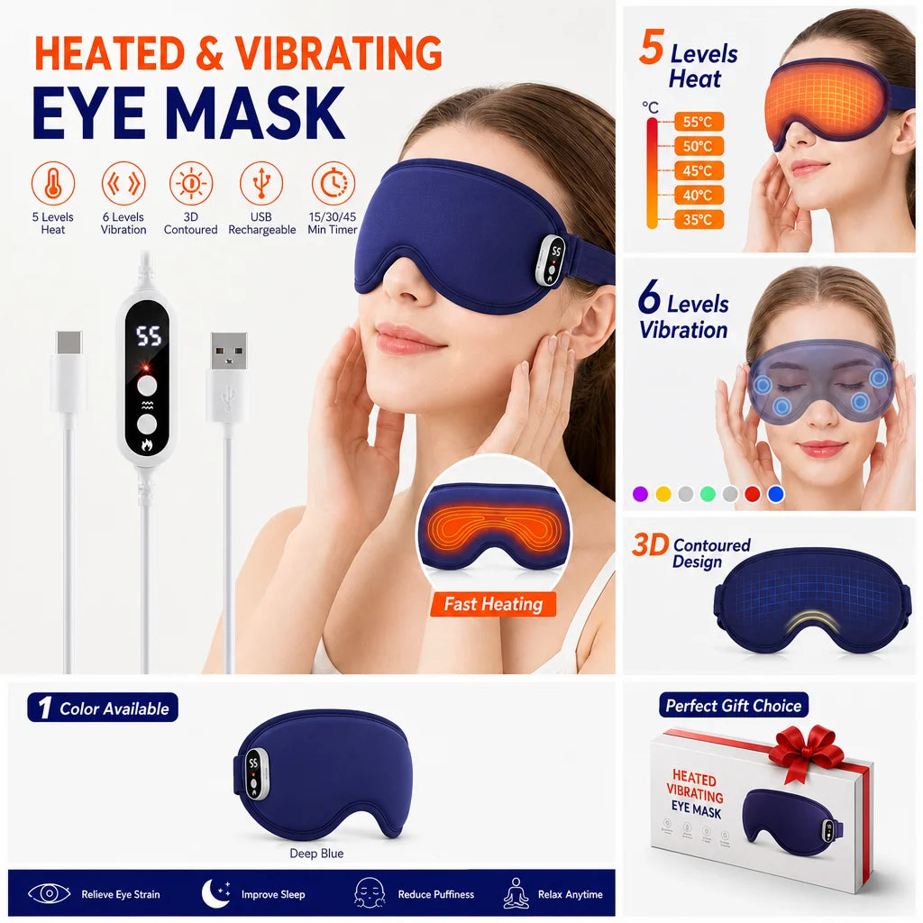 Masque Chauffant pour les Yeux — chaleur constante et massage