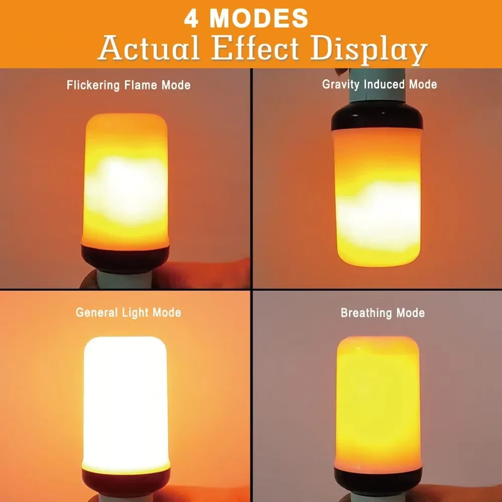 Ampoule à Flamme Vacillante E27 — quatre modes de feu