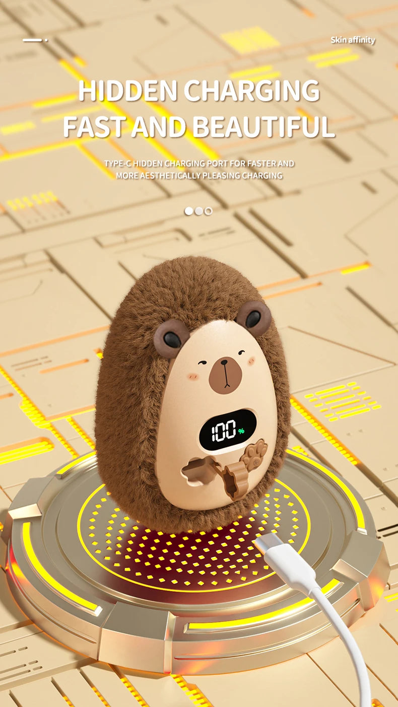 Chaufferette de Poche en Peluche — trois températures, rechargeable