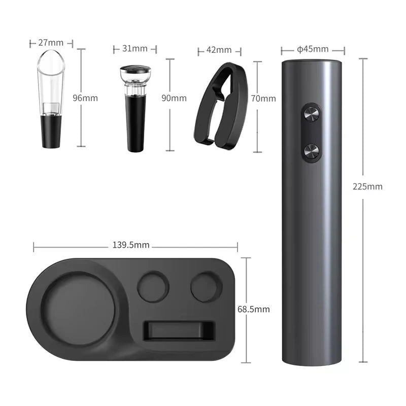 Tire-Bouchon Électrique — coffret sommelier 4 pièces