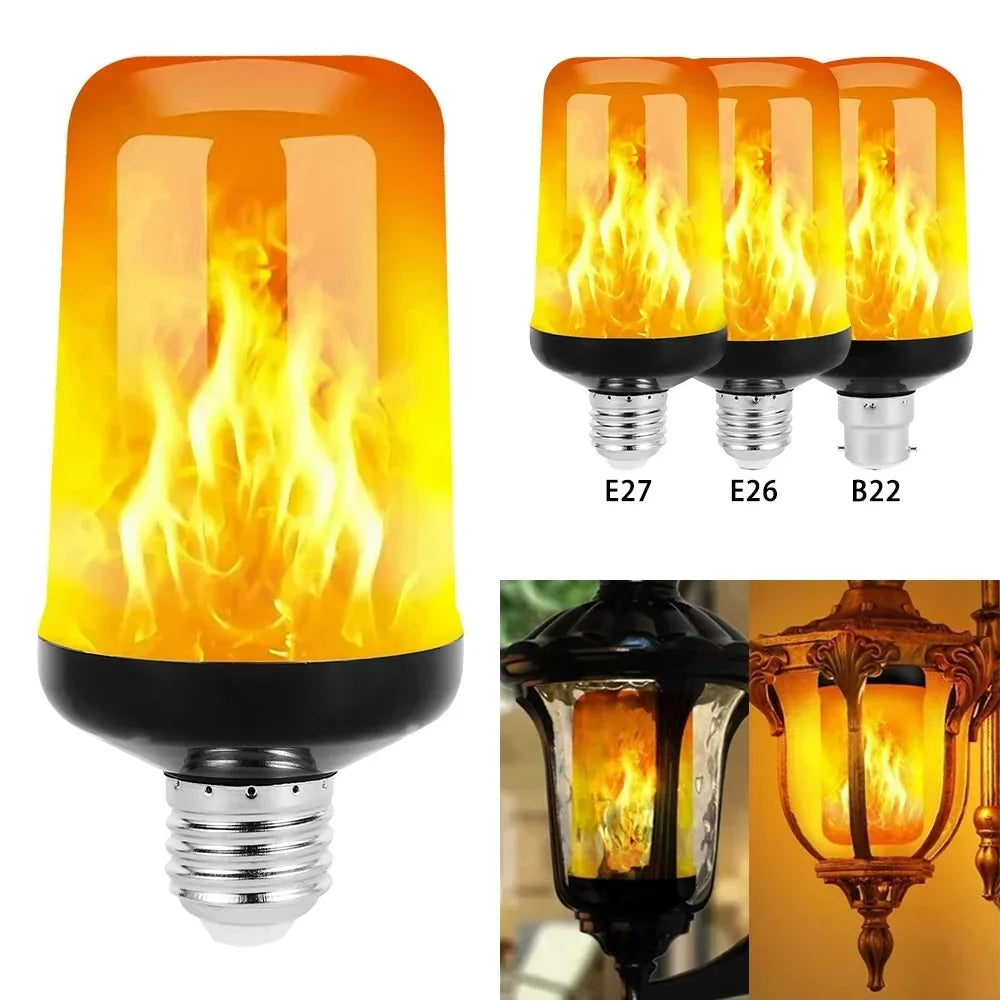 Ampoule à Flamme Vacillante E27 — quatre modes de feu