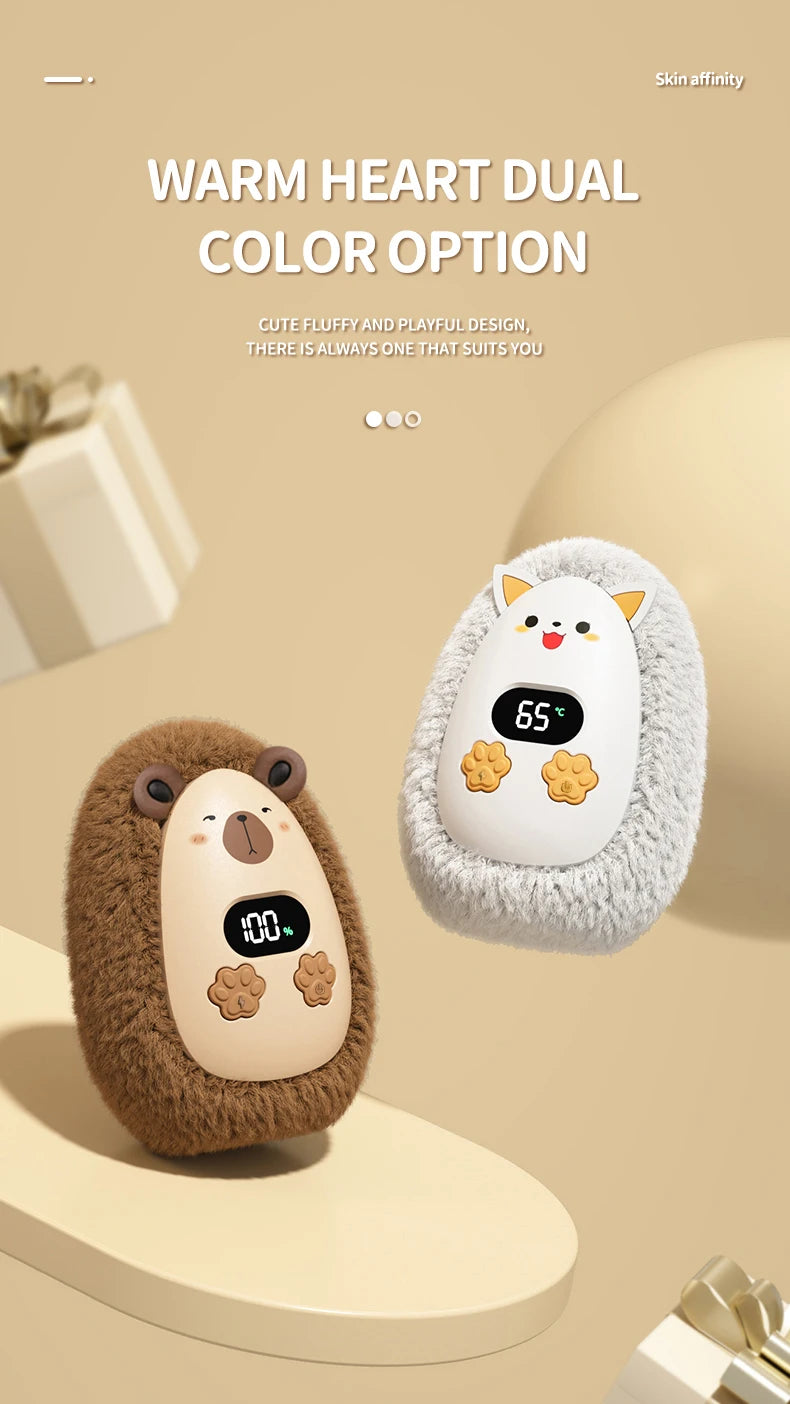 Chaufferette de Poche en Peluche — trois températures, rechargeable