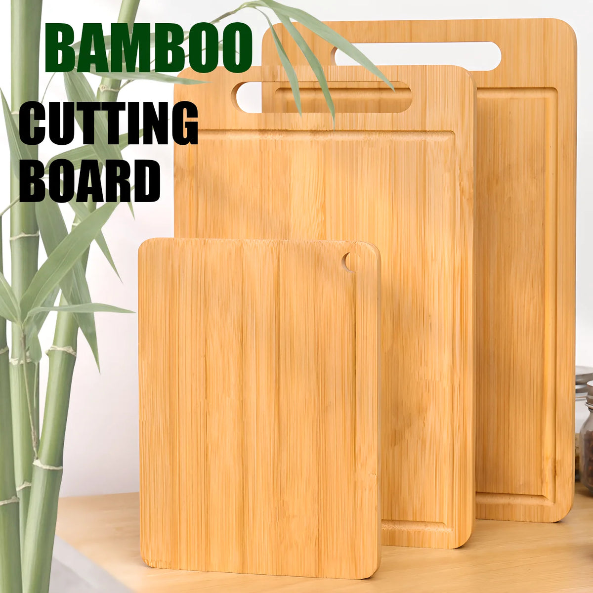 Planche à Découper en Bambou — 20 × 15 cm, rigole de récupération