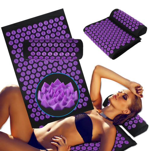 Tapis d'acupression et coussin cervical