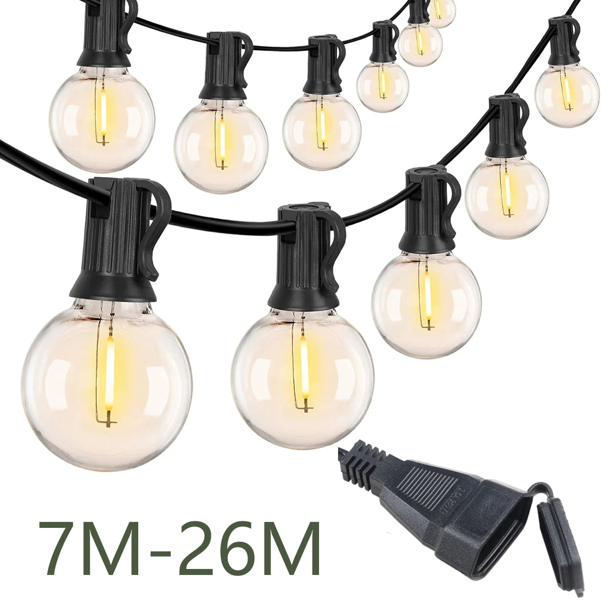 Guirlande Guinguette — ampoules à filament, 7 à 26 mètres