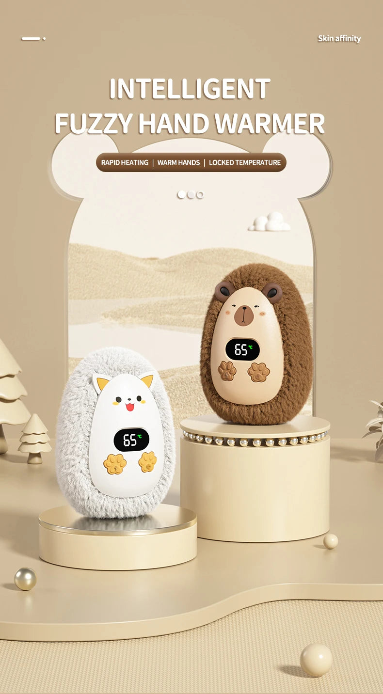 Chaufferette de Poche en Peluche — trois températures, rechargeable