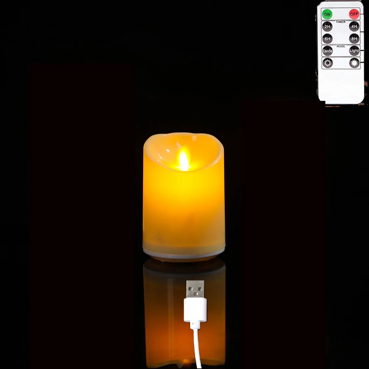 Bougies LED à Flamme Dansante — mèche mobile, rechargeables USB