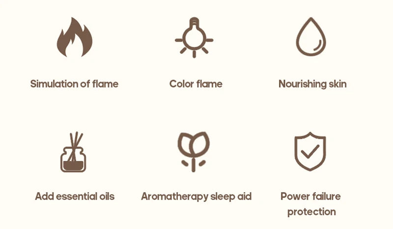 Diffuseur Effet Flamme — brume et feu de cheminée