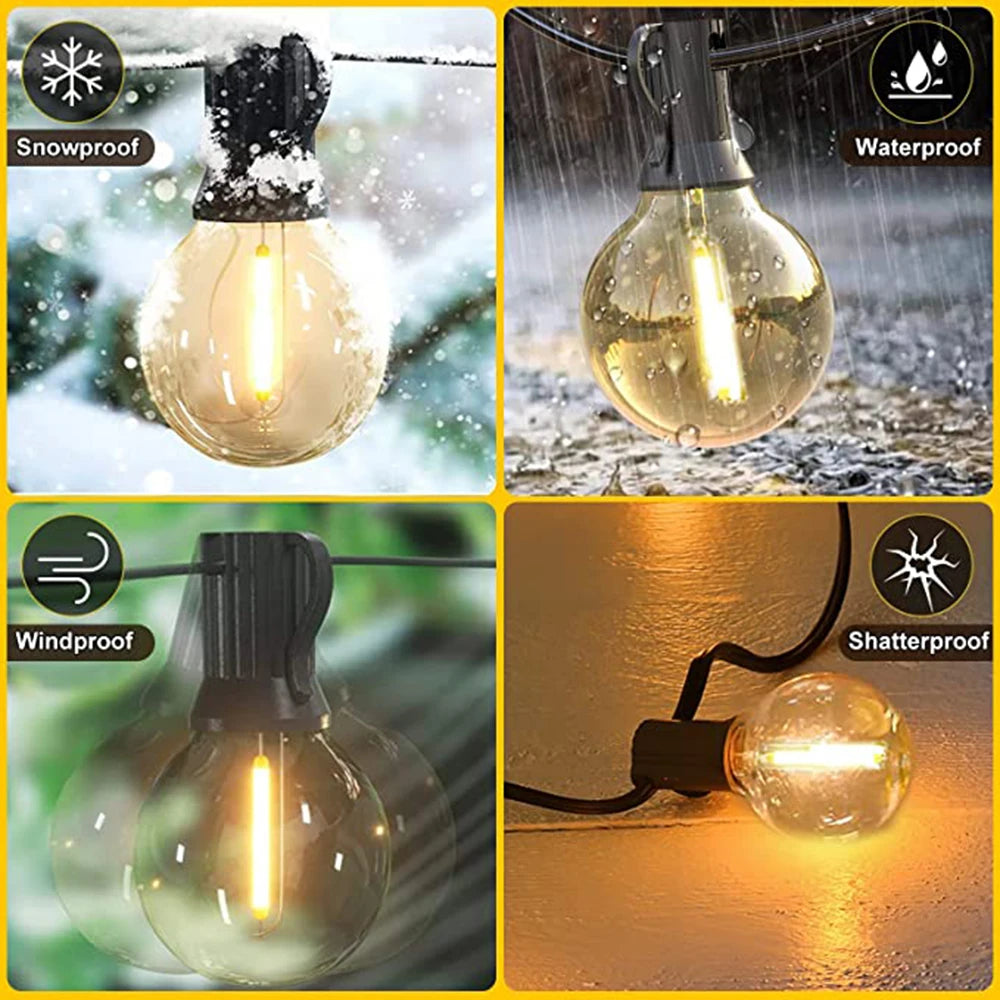 Guirlande Guinguette — ampoules à filament, 7 à 26 mètres