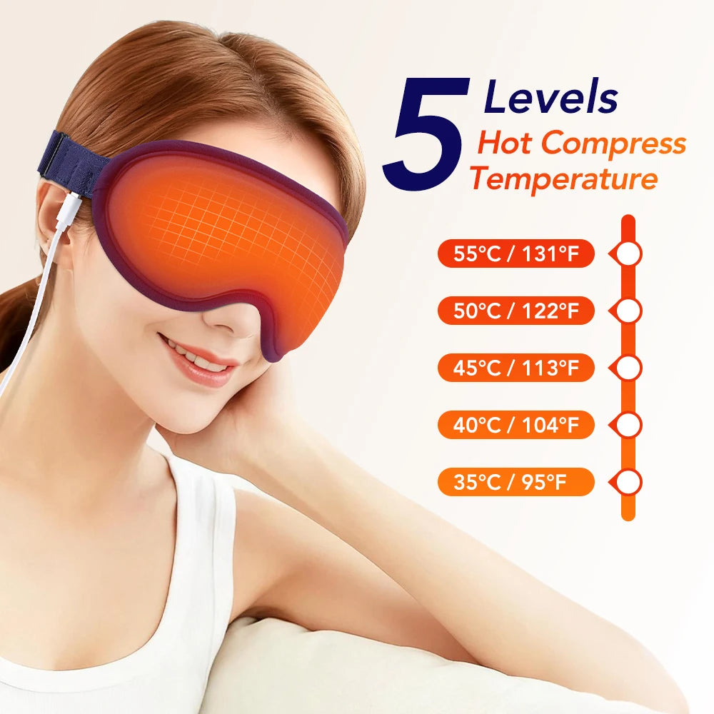 Masque Chauffant pour les Yeux — chaleur constante et massage
