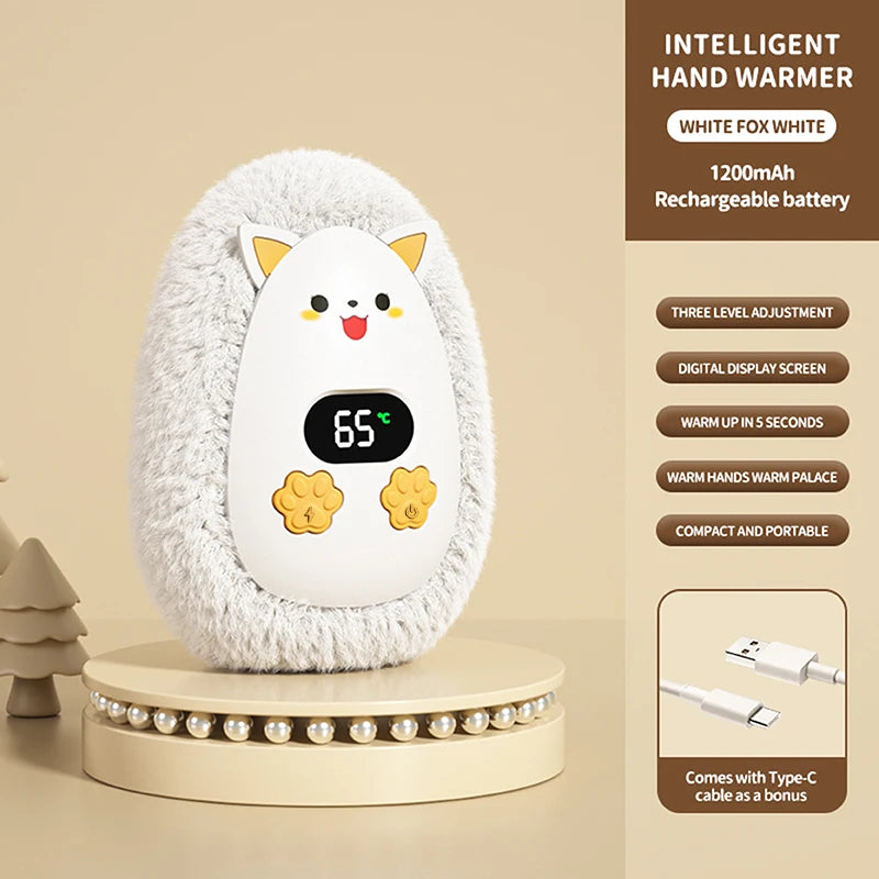 Chaufferette de Poche en Peluche — trois températures, rechargeable