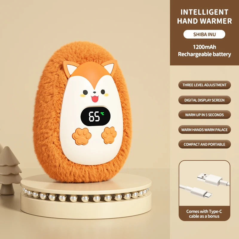 Chaufferette de Poche en Peluche — trois températures, rechargeable