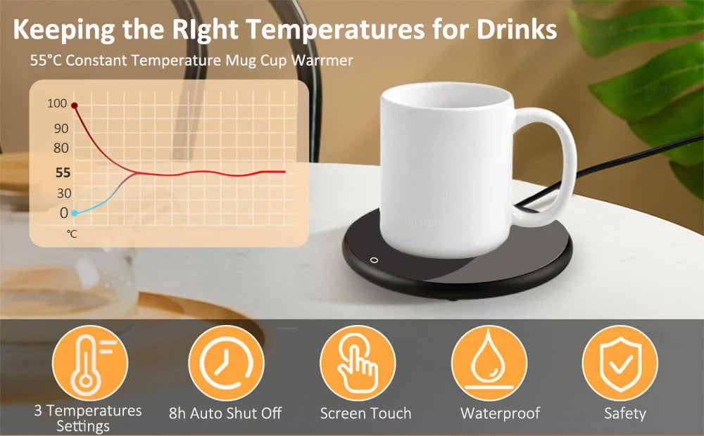 Chauffe-Tasse USB — le café encore chaud au bout d'une heure