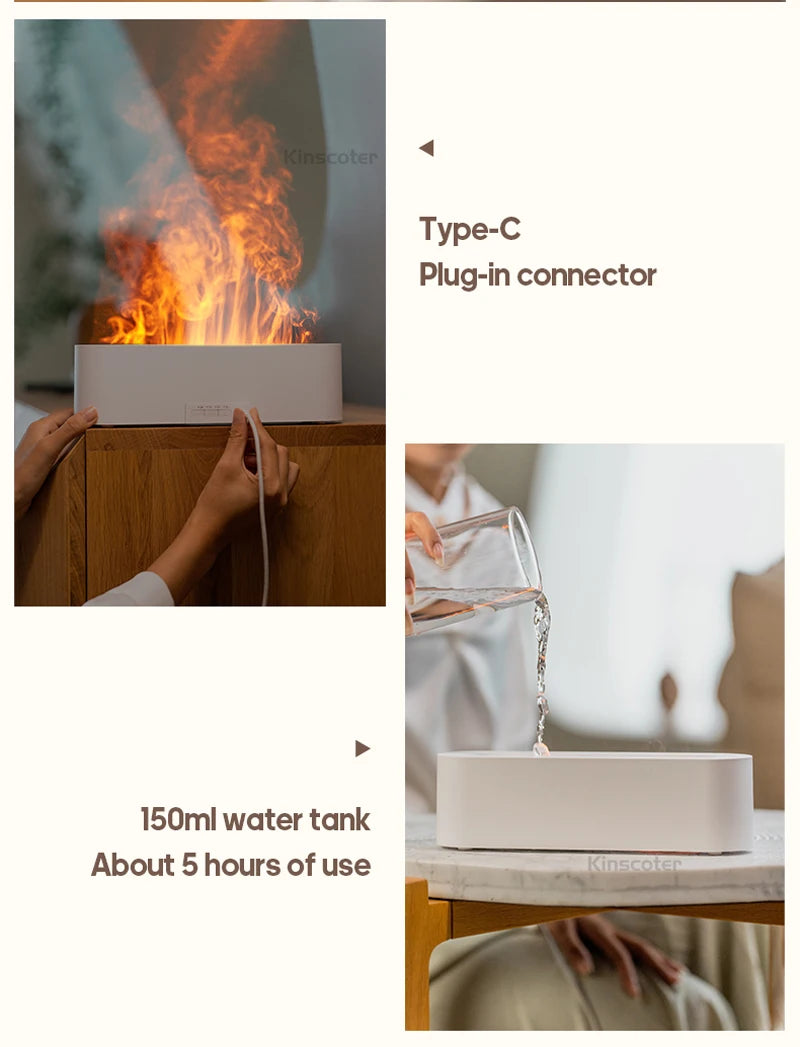 Diffuseur Effet Flamme — brume et feu de cheminée