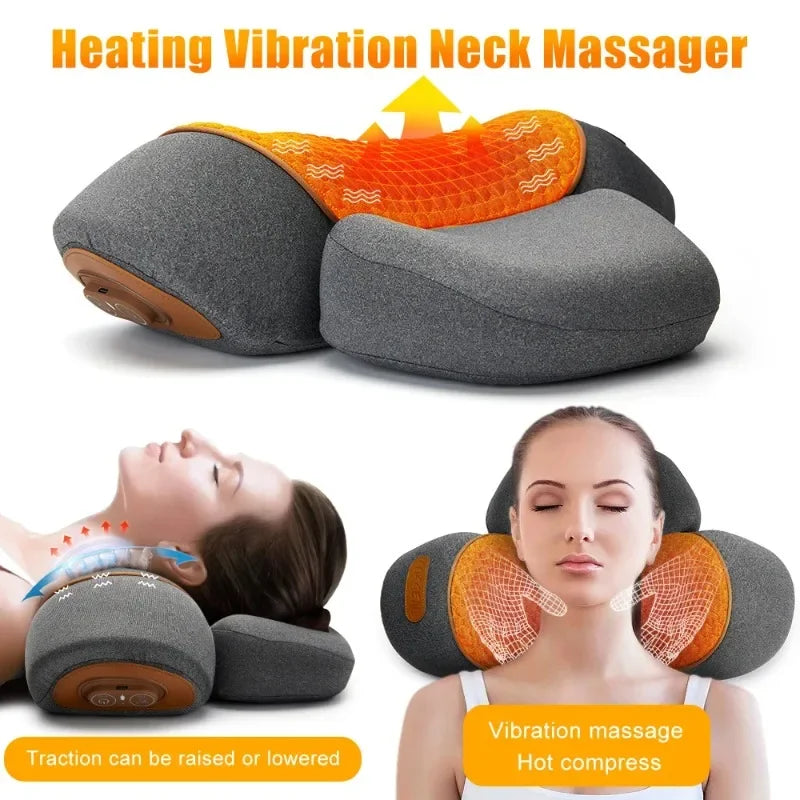 Masseur de Nuque Chauffant — pétrissage et traction cervicale