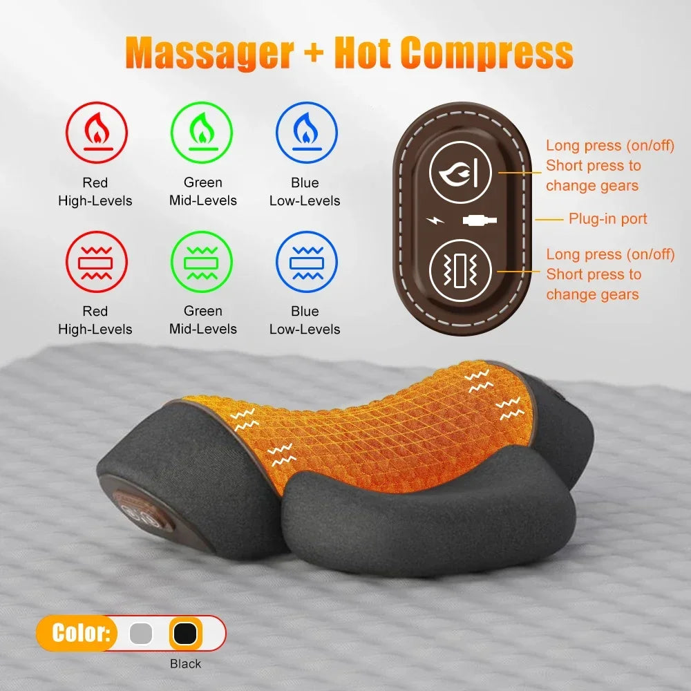 Masseur de Nuque Chauffant — pétrissage et traction cervicale