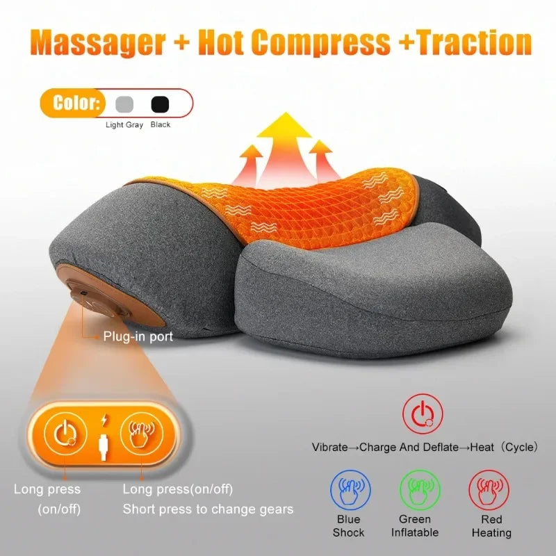 Masseur de Nuque Chauffant — pétrissage et traction cervicale